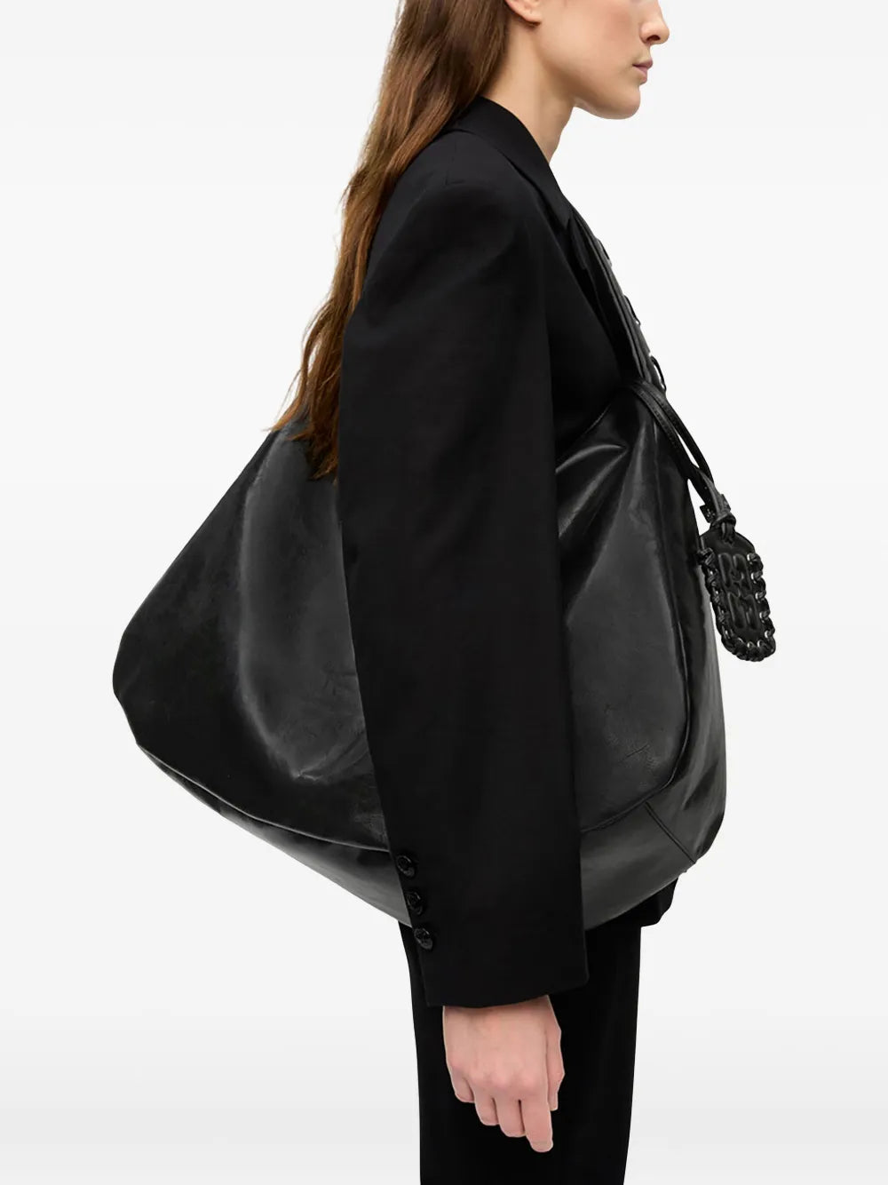 Ganni Xxl Leather Shoulder Bag