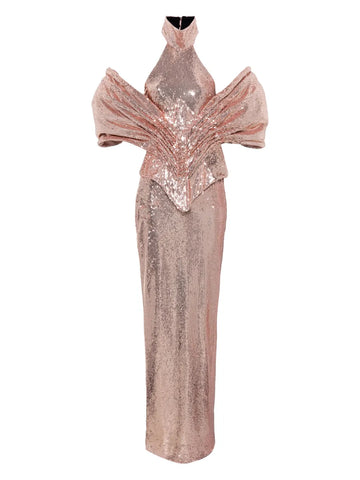 Mitiliane Couture Detachable Corset Sequined Maxi Dress