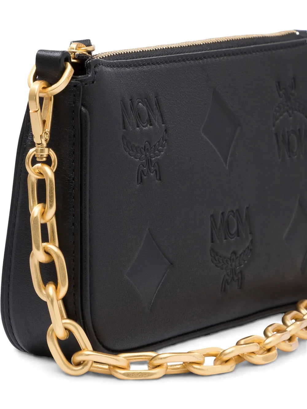 Mcm Logo Debossed Shoulder Bag