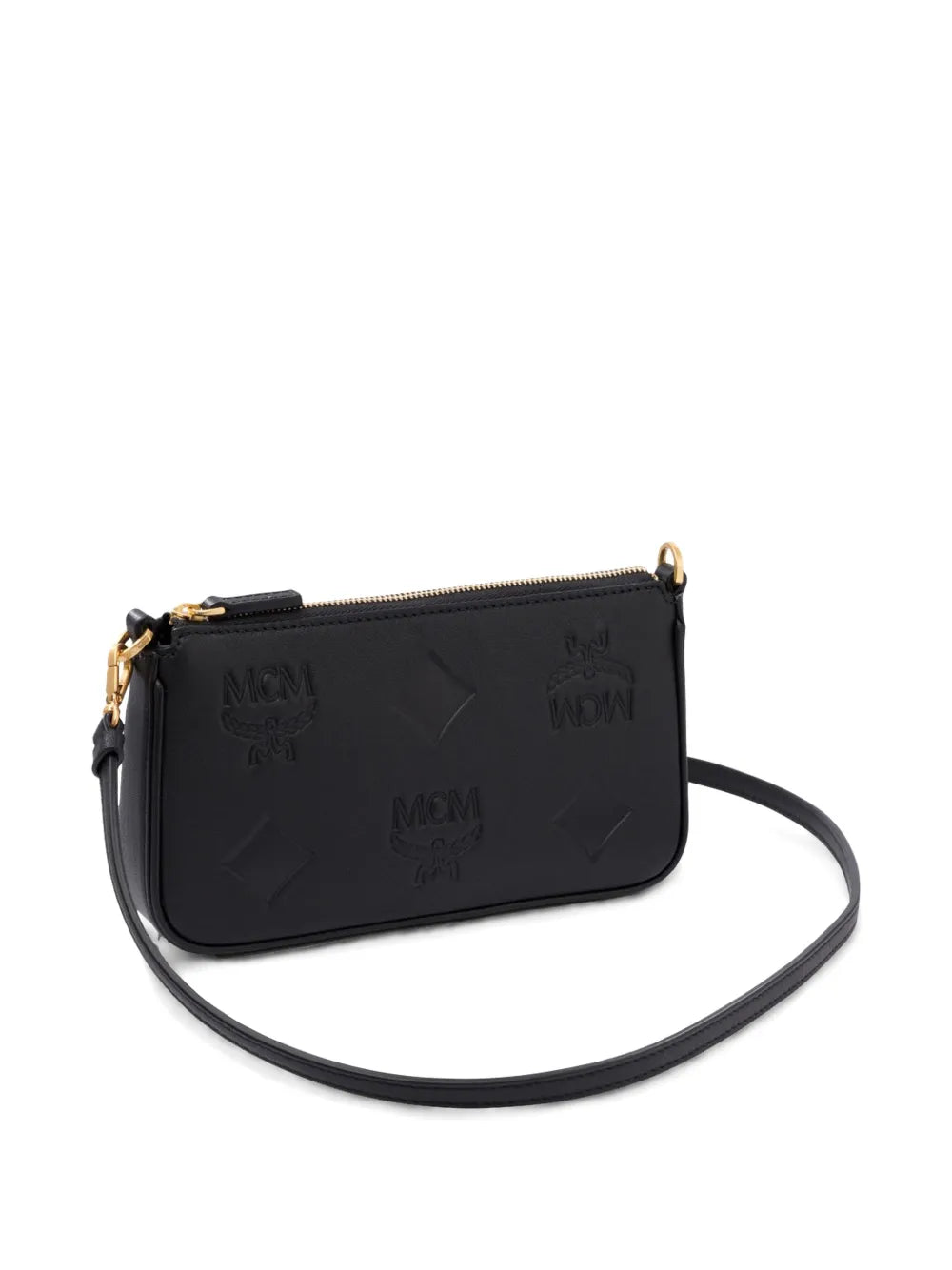 Mcm Logo Debossed Shoulder Bag