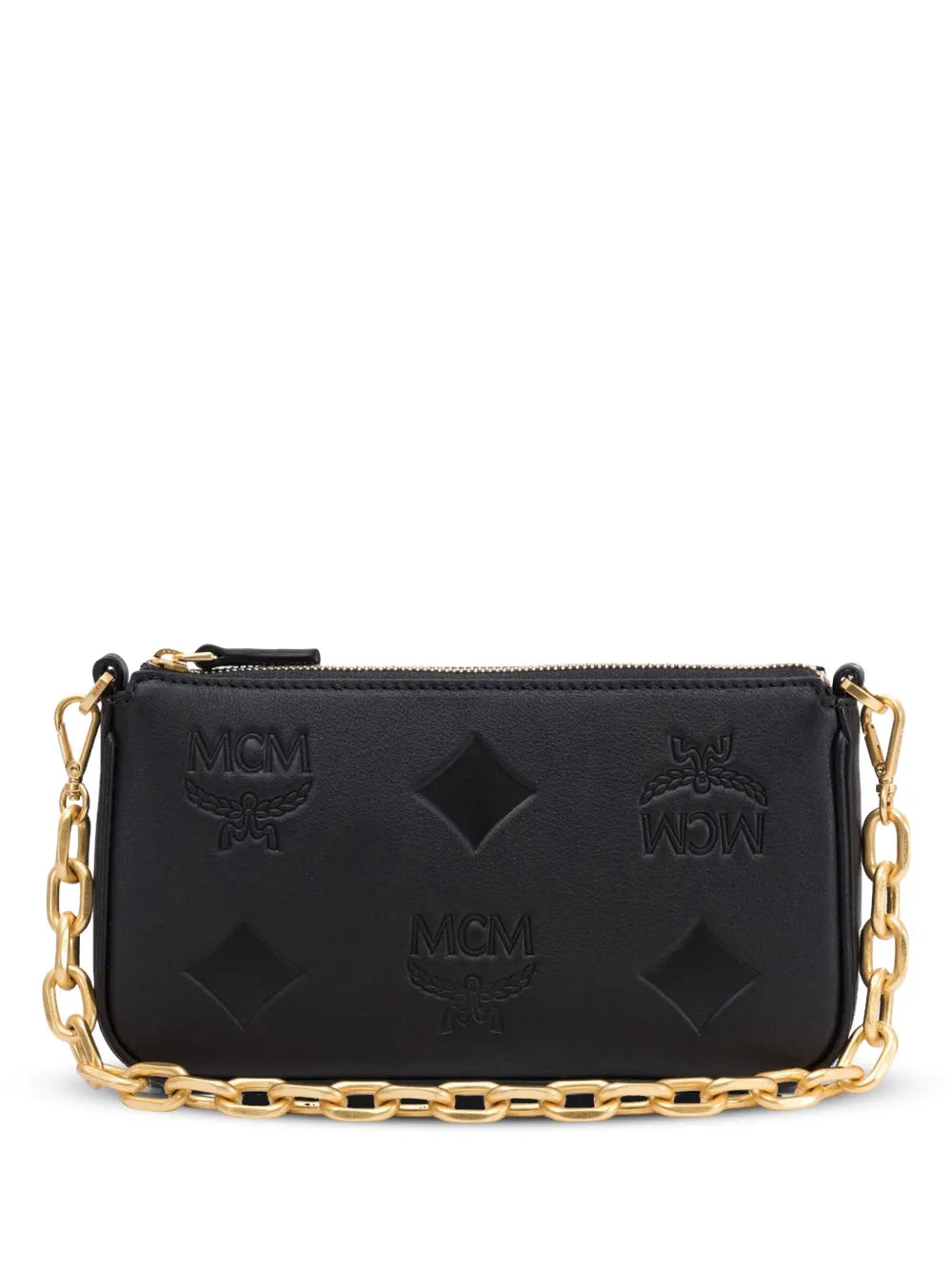 Mcm Logo Debossed Shoulder Bag