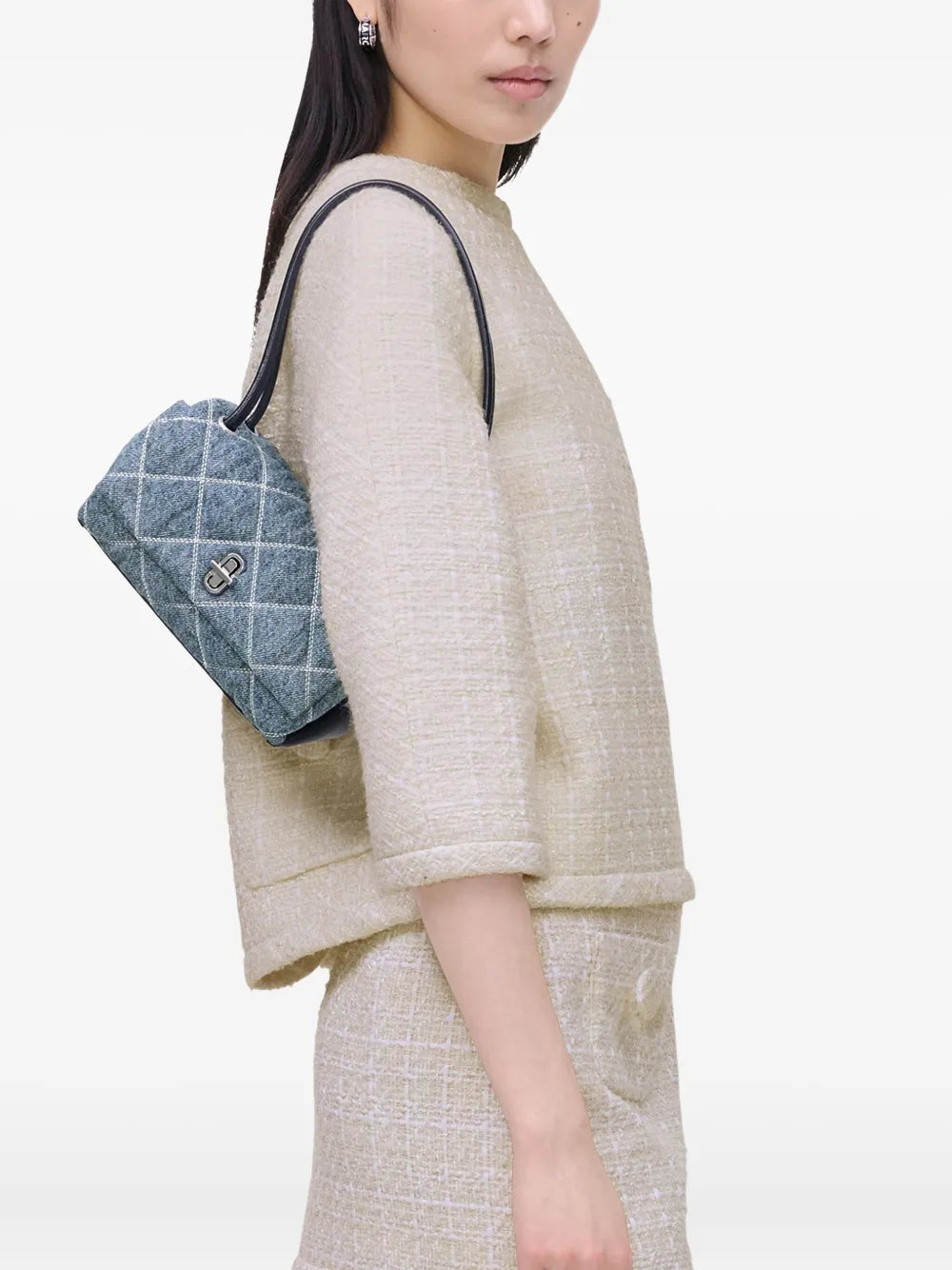Marc Jacobs The Quilted Denim Mini Dual Shoulder Bag