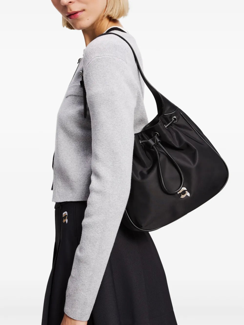 Karl Lagerfeld Ikon Drawstring Shoulder Bag