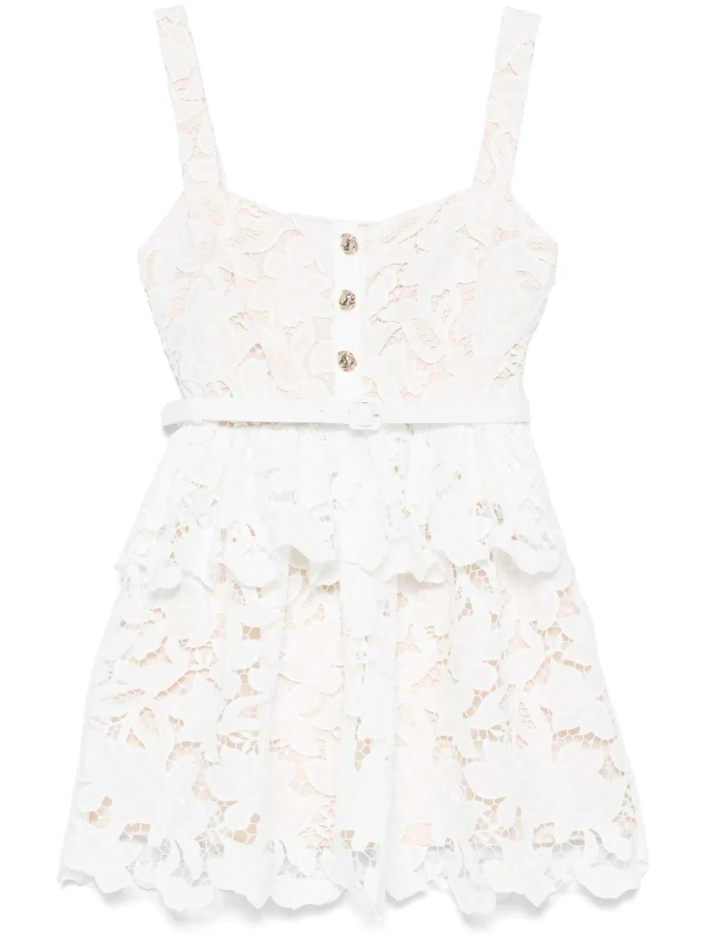 Self Portrait Lace Tiered Mini Dress