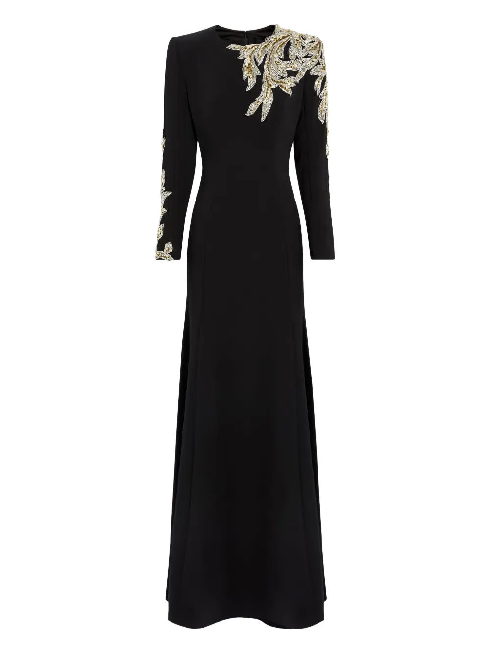 Jenny Packham Honor Beaded Leaf Embellished Gown
