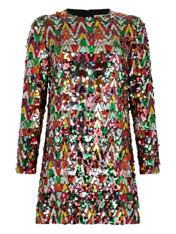 Valentino Garavani Sequin Pattern Mini Dress