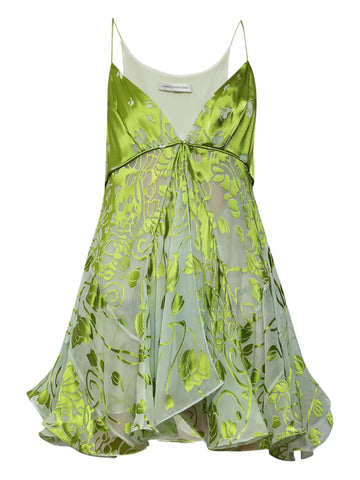 Christopher Esber Burnout Floral Print Mini Dress