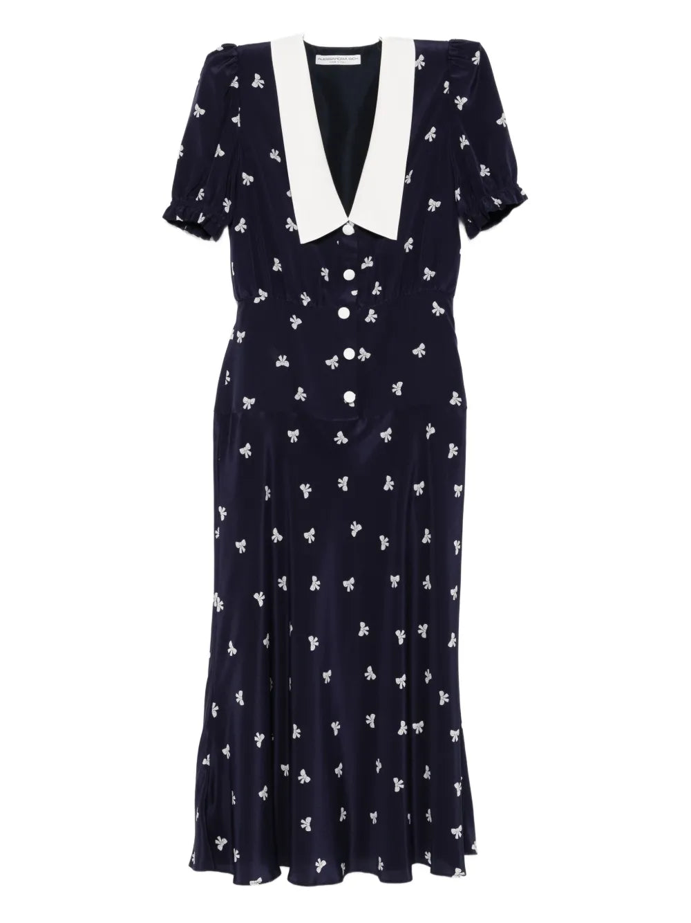 Alessandra Rich Bow Print Midi Dress
