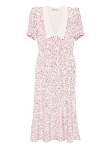 Alessandra Rich Floral Print Midi Dress