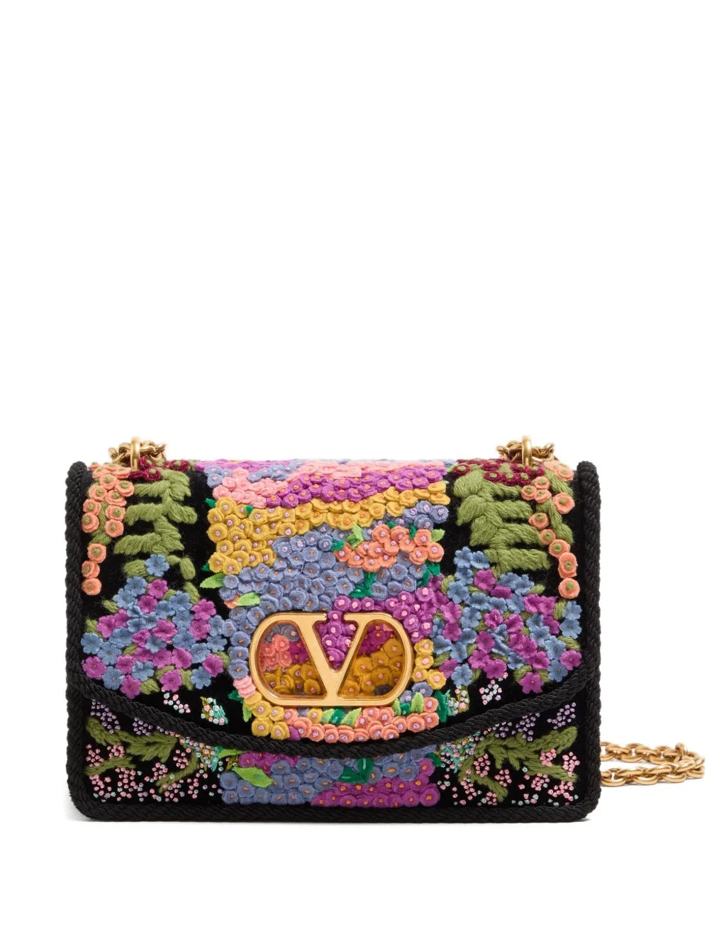 Valentino Garavani Floral Embroidered Mini Shoulder Bag