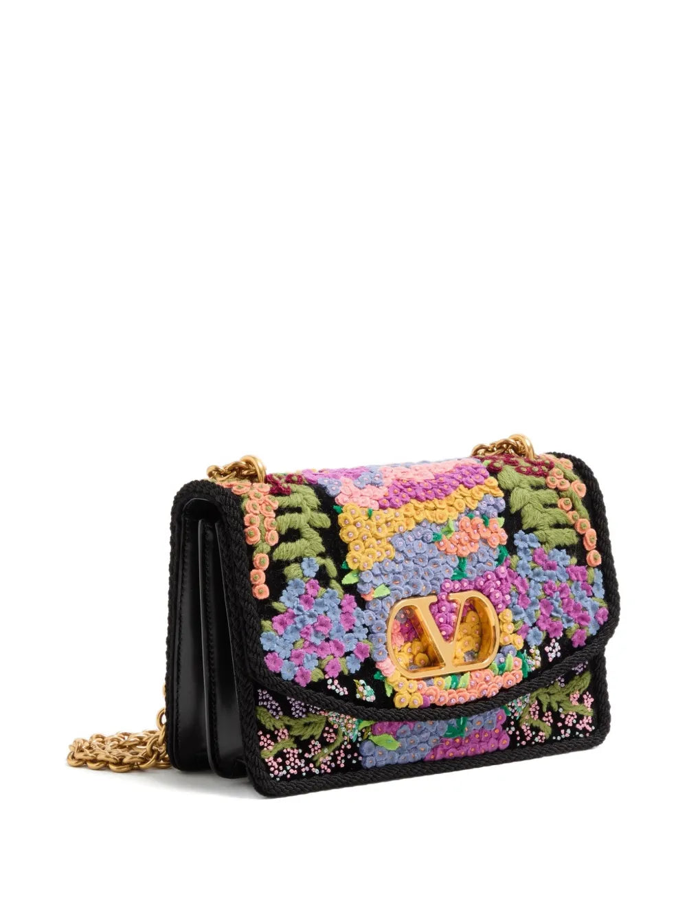 Valentino Garavani Floral Embroidered Mini Shoulder Bag