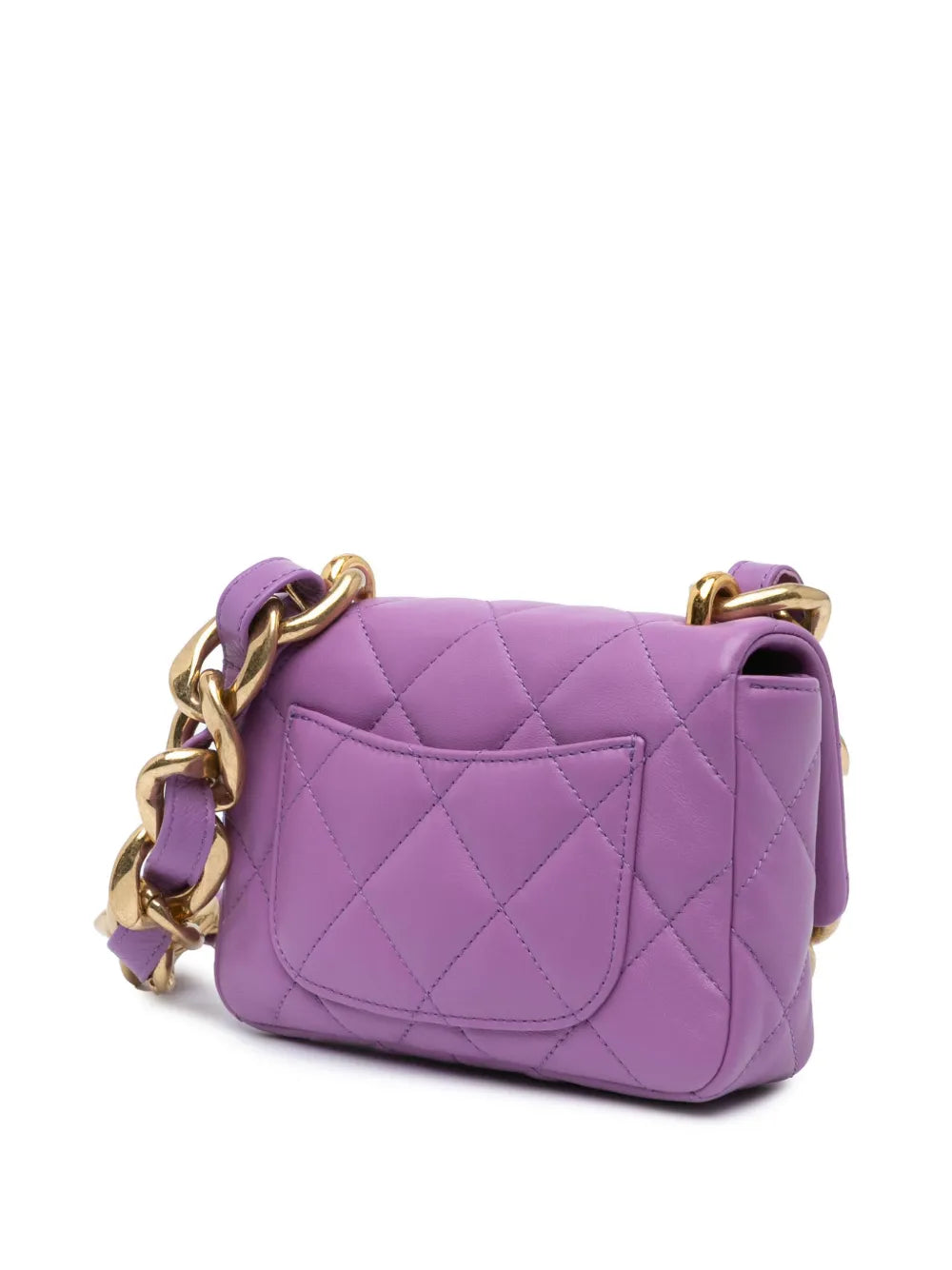 Chanel Pre Owned 2021 2024 Mini Quilted Lambskin Funky Town Flap Shoulder Bag