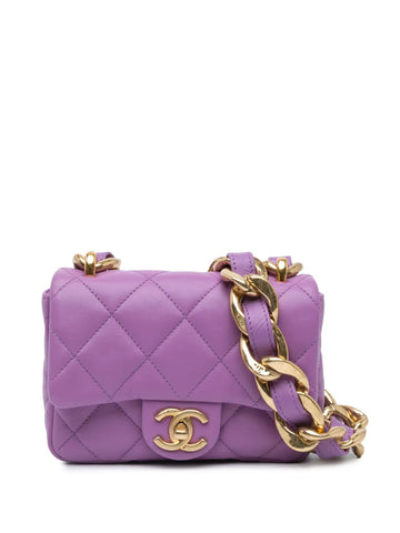 Chanel Pre Owned 2021 2024 Mini Quilted Lambskin Funky Town Flap Shoulder Bag