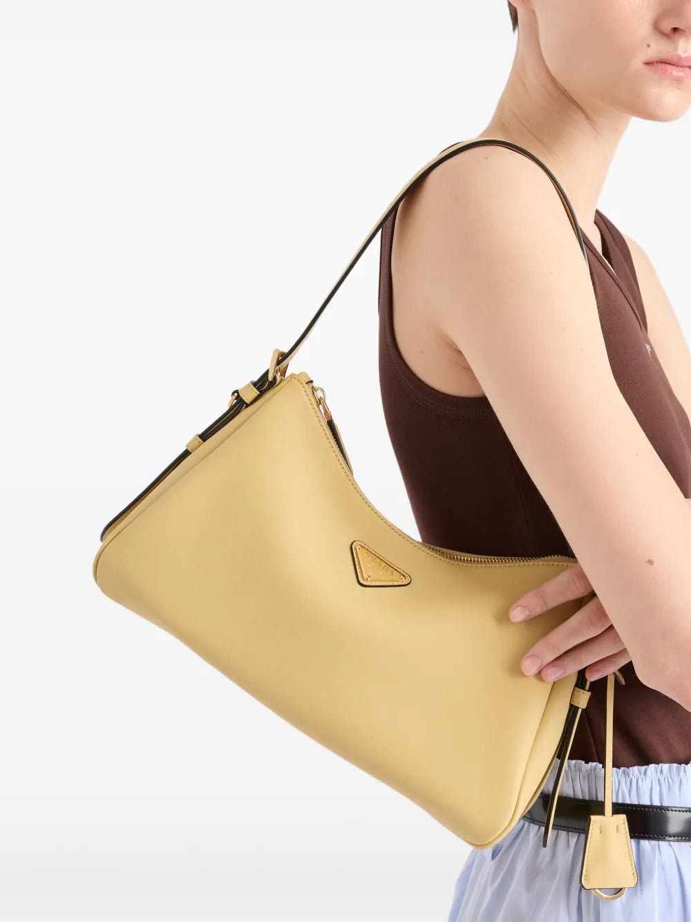 Prada Medium Aimee Leather Shoulder Bag