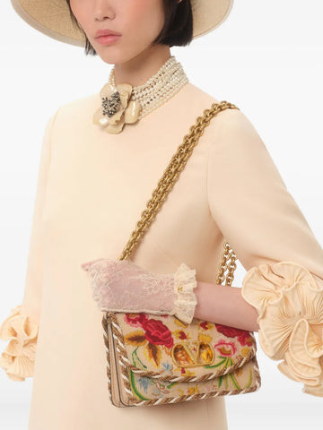 Valentino Garavani Small Vain Embroidered Shoulder Bag