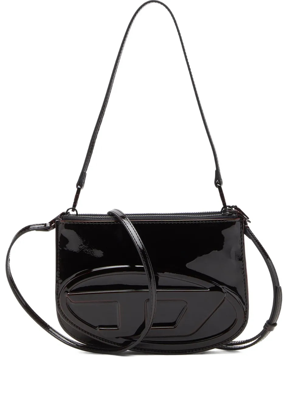 Diesel 1Dr Patent Leather Logo Shoulder Bag