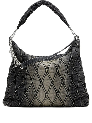 Diesel Charm D Quilted Chain Embellished Shoulder Bag