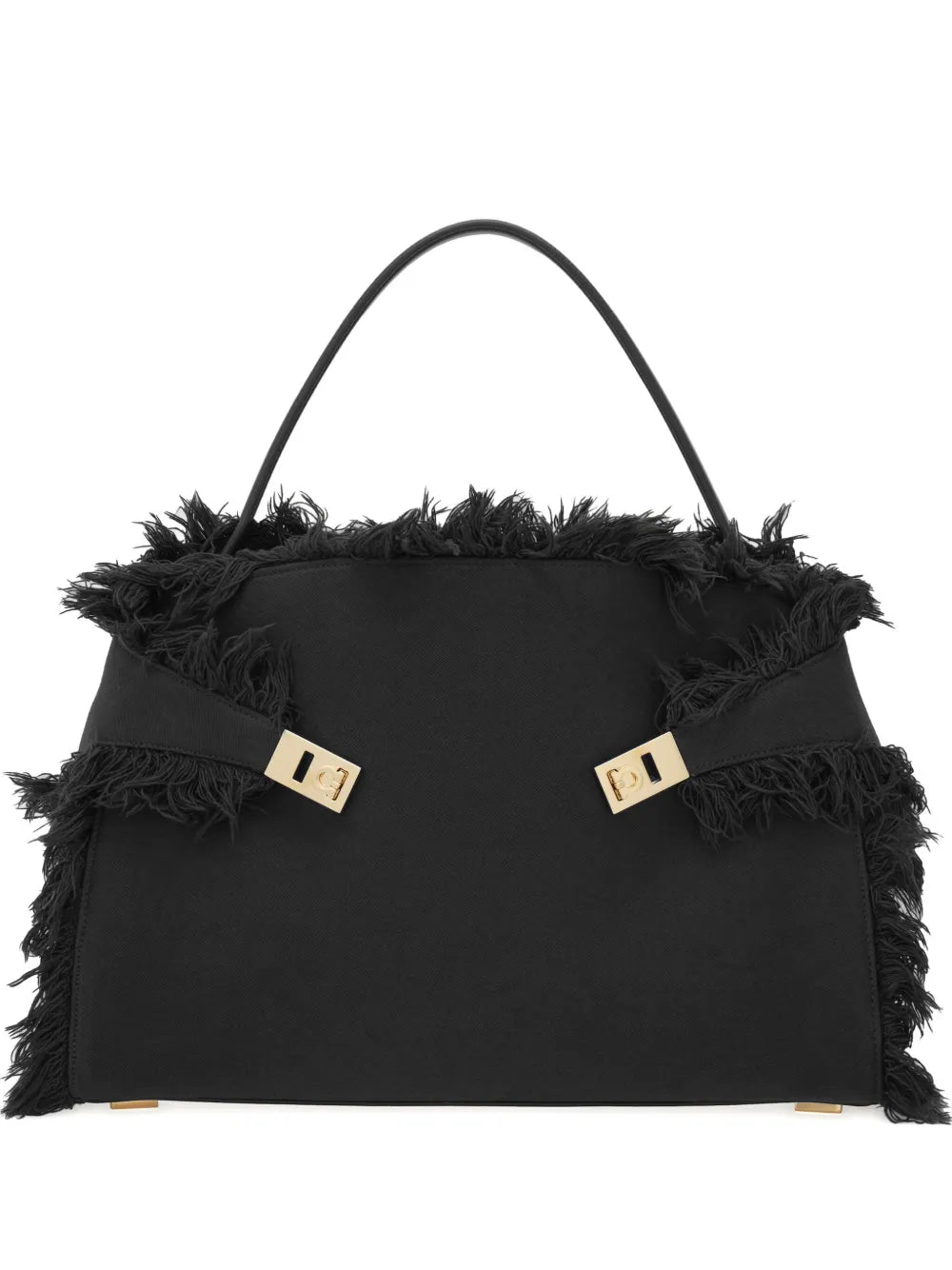 Ferragamo Large Hug Fringe Detail Shoulder Bag