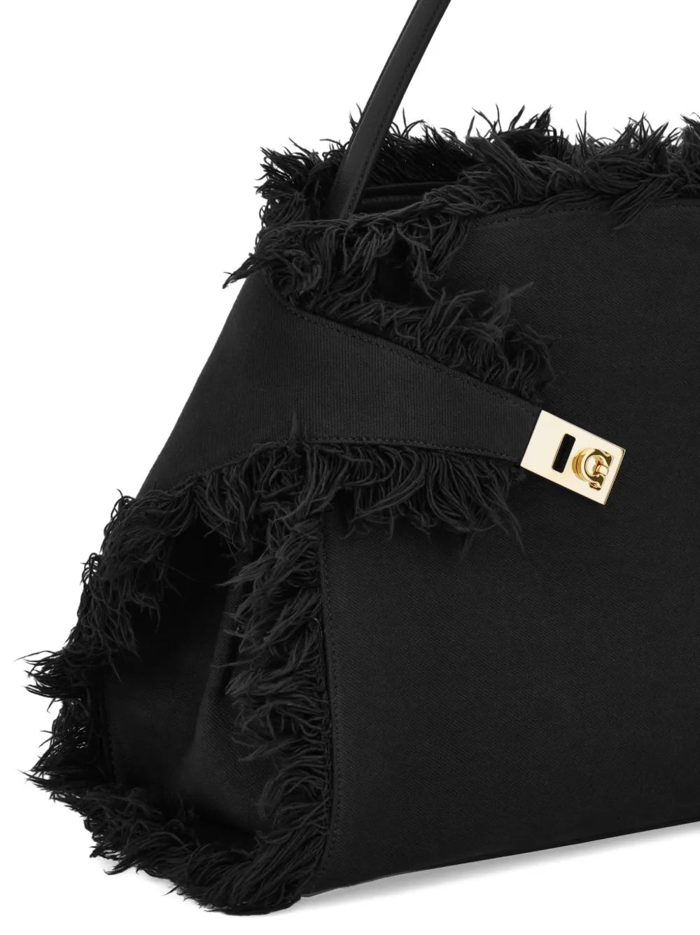 Ferragamo Large Hug Fringe Detail Shoulder Bag