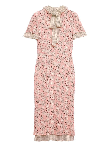 Prada Printed Georgette Midi Dress