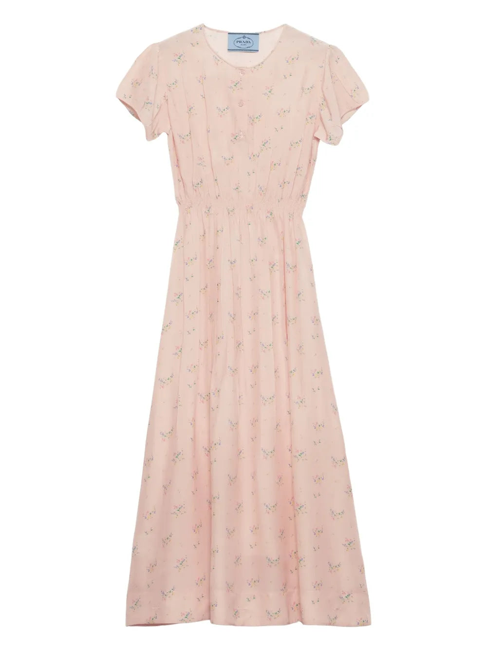 Prada Floral Ponge Midi Dress