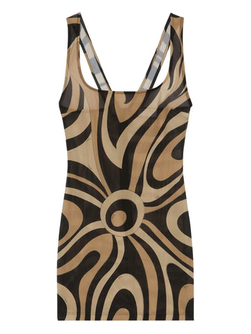 Pucci Marmo Print Square Neck Mini Dress