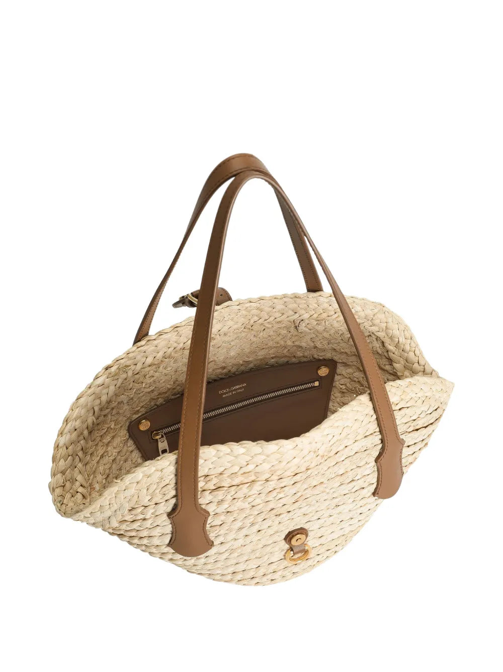 Dolce Gabbana Woven Raffia Basket Bag
