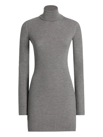 Dolce Gabbana Ribbed Turtleneck Mini Dress