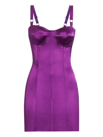 Dolce Gabbana Dna Satin Bustier Mini Dress