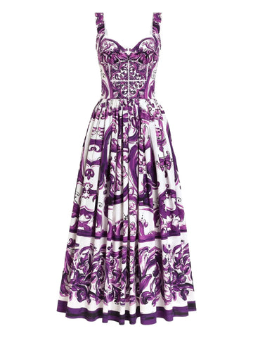 Dolce Gabbana Graphic Print Midi Dress