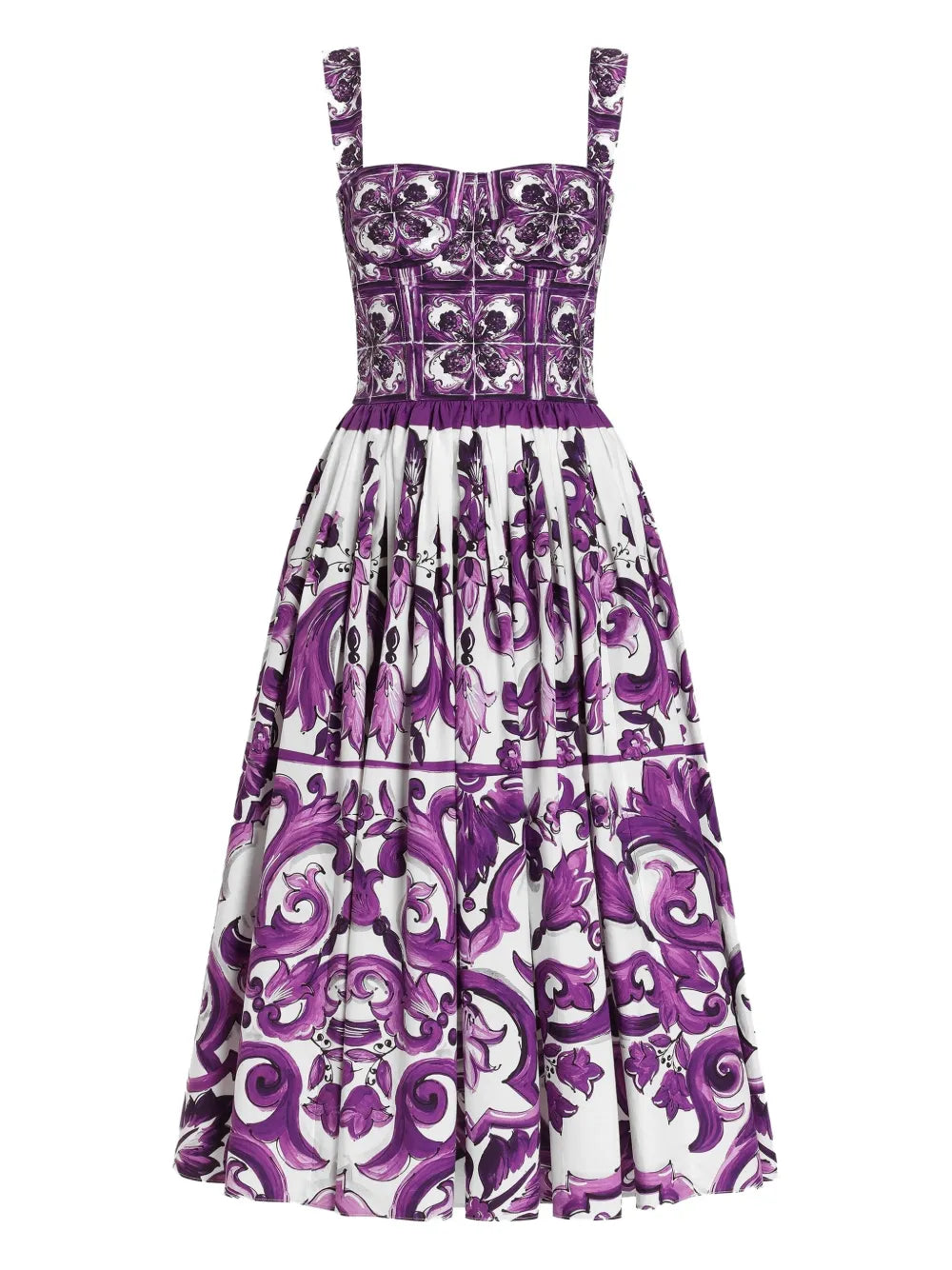 Dolce Gabbana Majolica Print Midi Dress