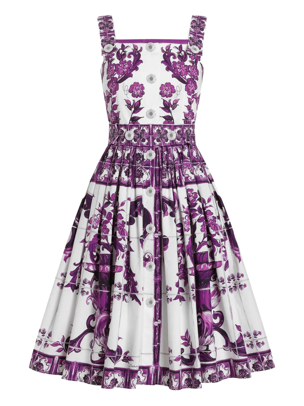 Dolce Gabbana Maiolica Print Midi Dress