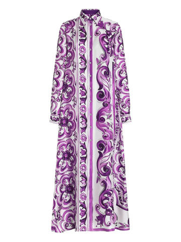 Dolce Gabbana Maiolica Print Shirt Dress