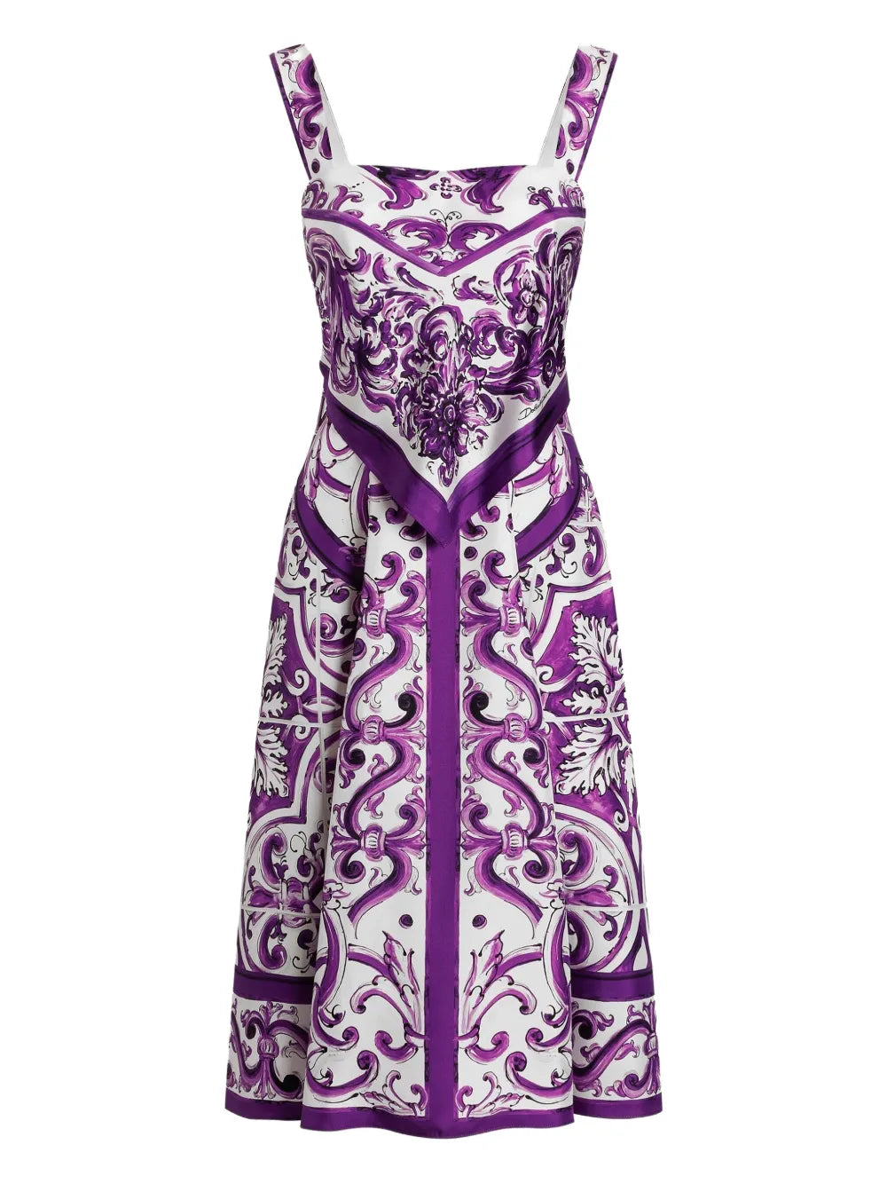 Dolce Gabbana Majolica Print Midi Dress