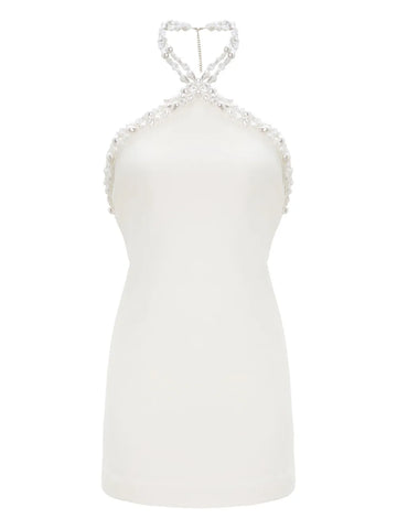 Retrofete Beaded Halter Neck Mini Dress