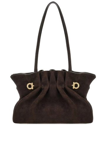 Ferragamo Suede Soft Shoulder Bag