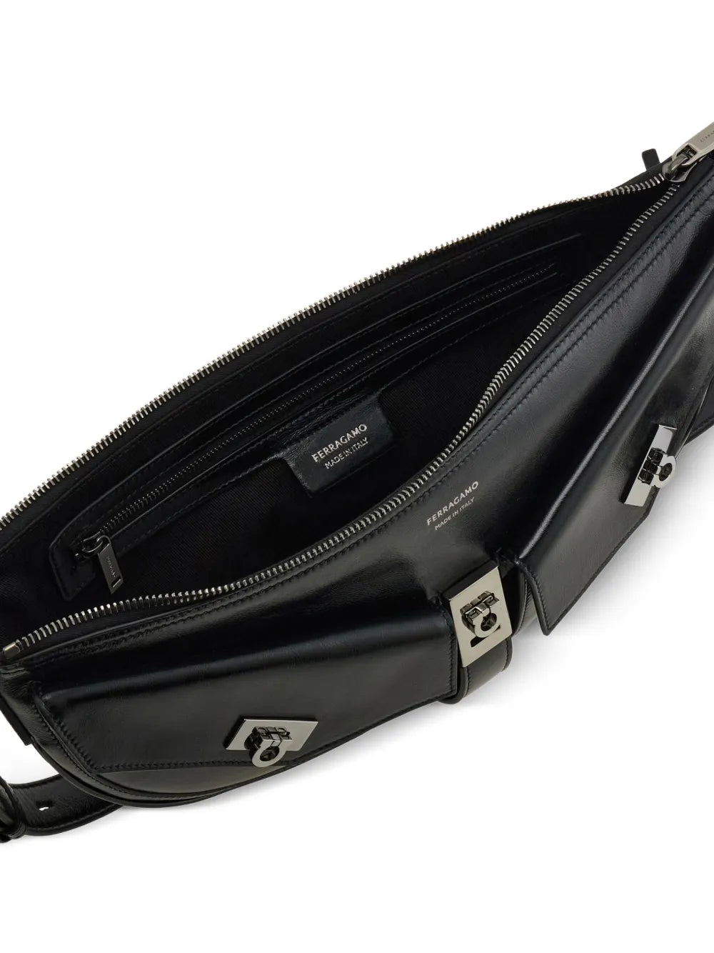 Ferragamo Small Gancio Embellished Curved Shoulder Bag
