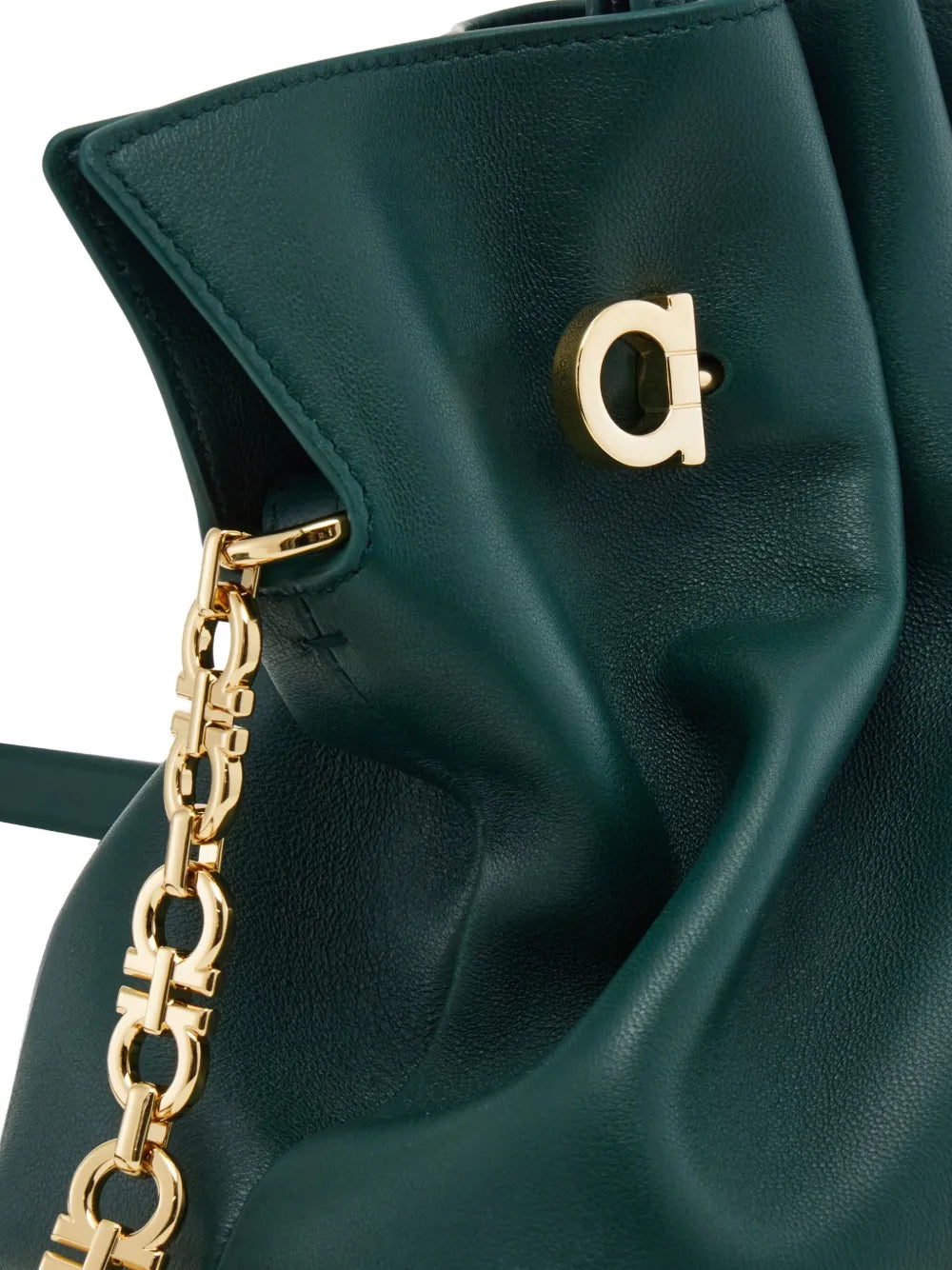 Ferragamo Soft Ruched Shoulder Bag