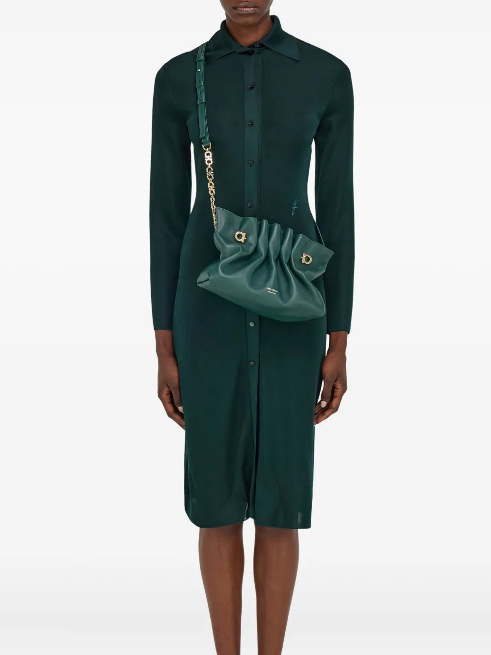 Ferragamo Soft Ruched Shoulder Bag