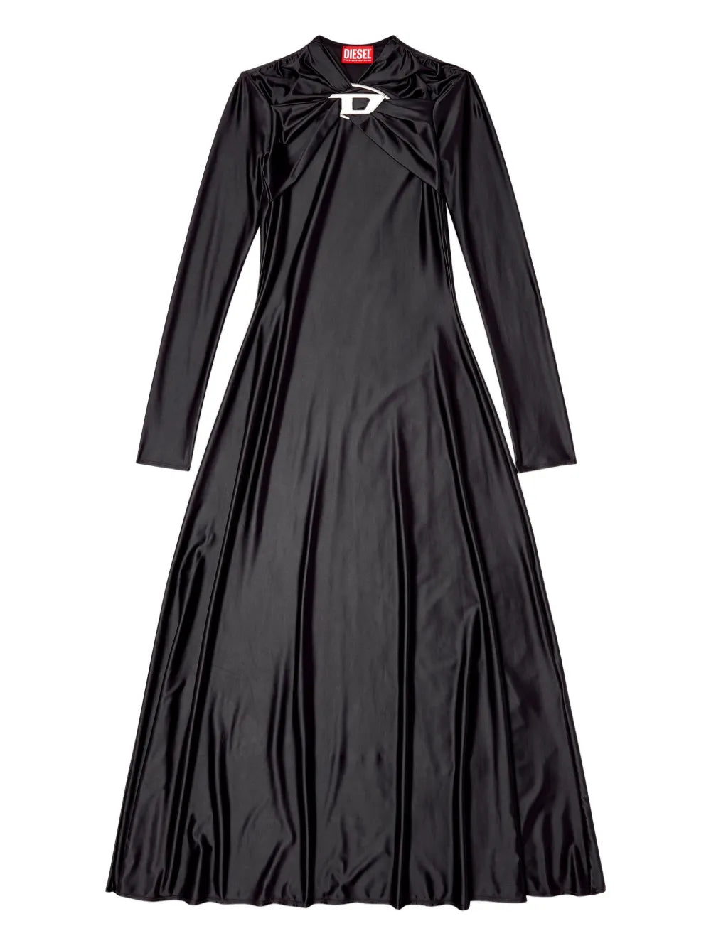 Diesel D Iamo Twist Neck Long Sleeve Midi Dress