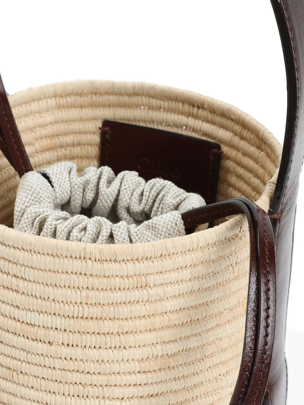 Chloe Logo Raffia Shoulder Bag