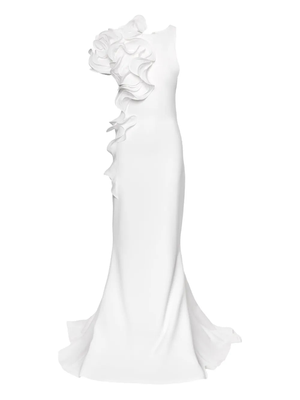 Ana Radu Ruffled Applique Gown