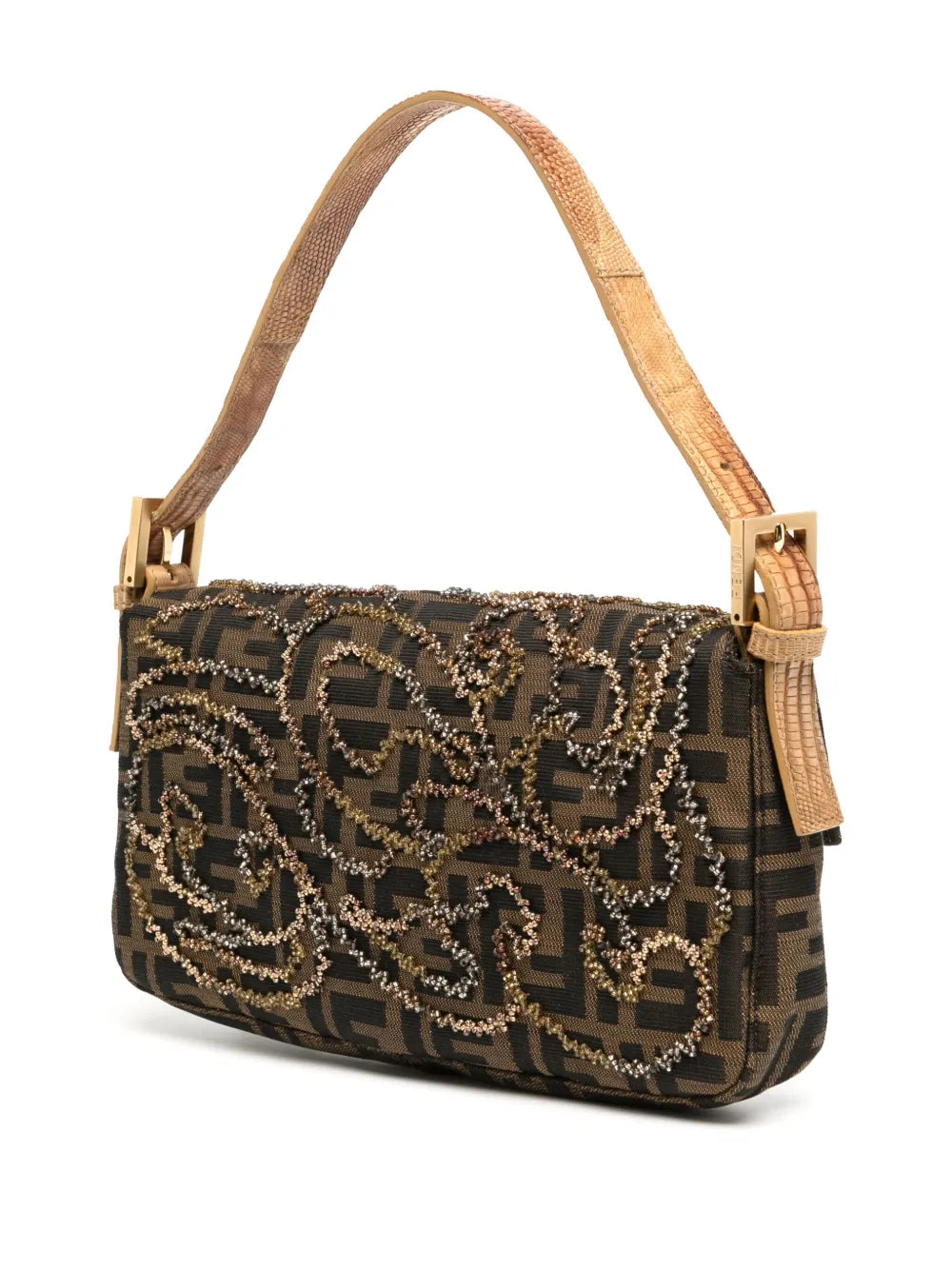 Fendi Pre Owned Baguette Beaded Shoulder Bag