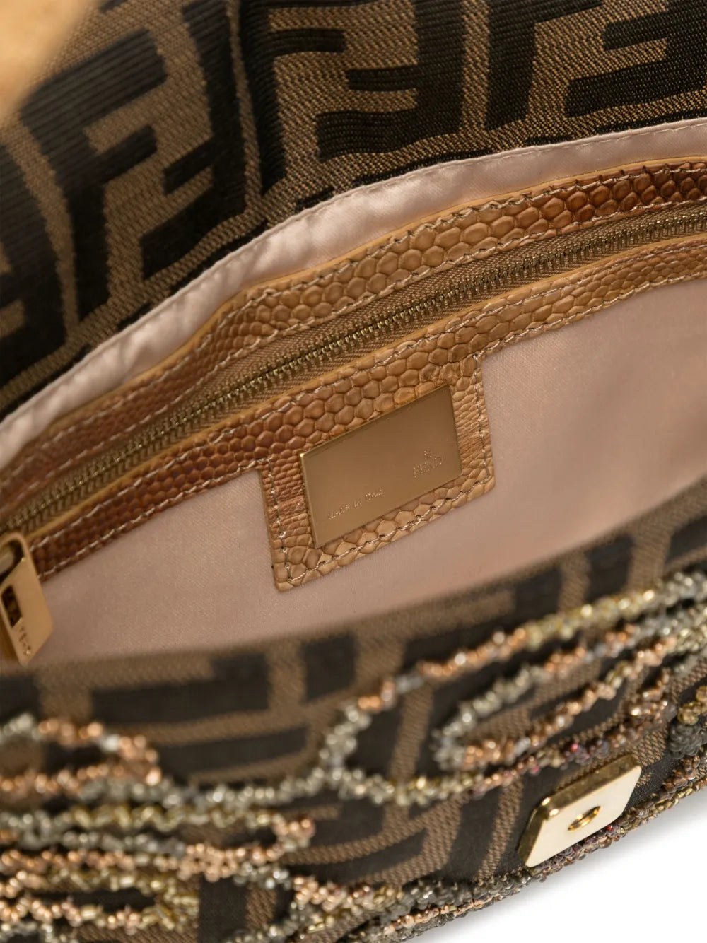 Fendi Pre Owned Baguette Beaded Shoulder Bag