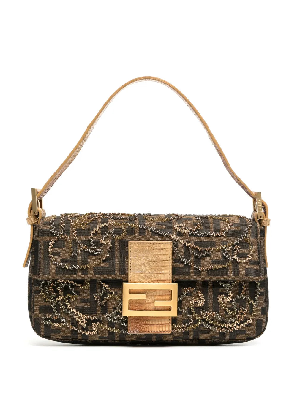 Fendi Pre Owned Baguette Beaded Shoulder Bag