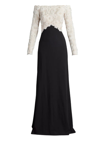 Tadashi Shoji Lace Inset Maxi Dress