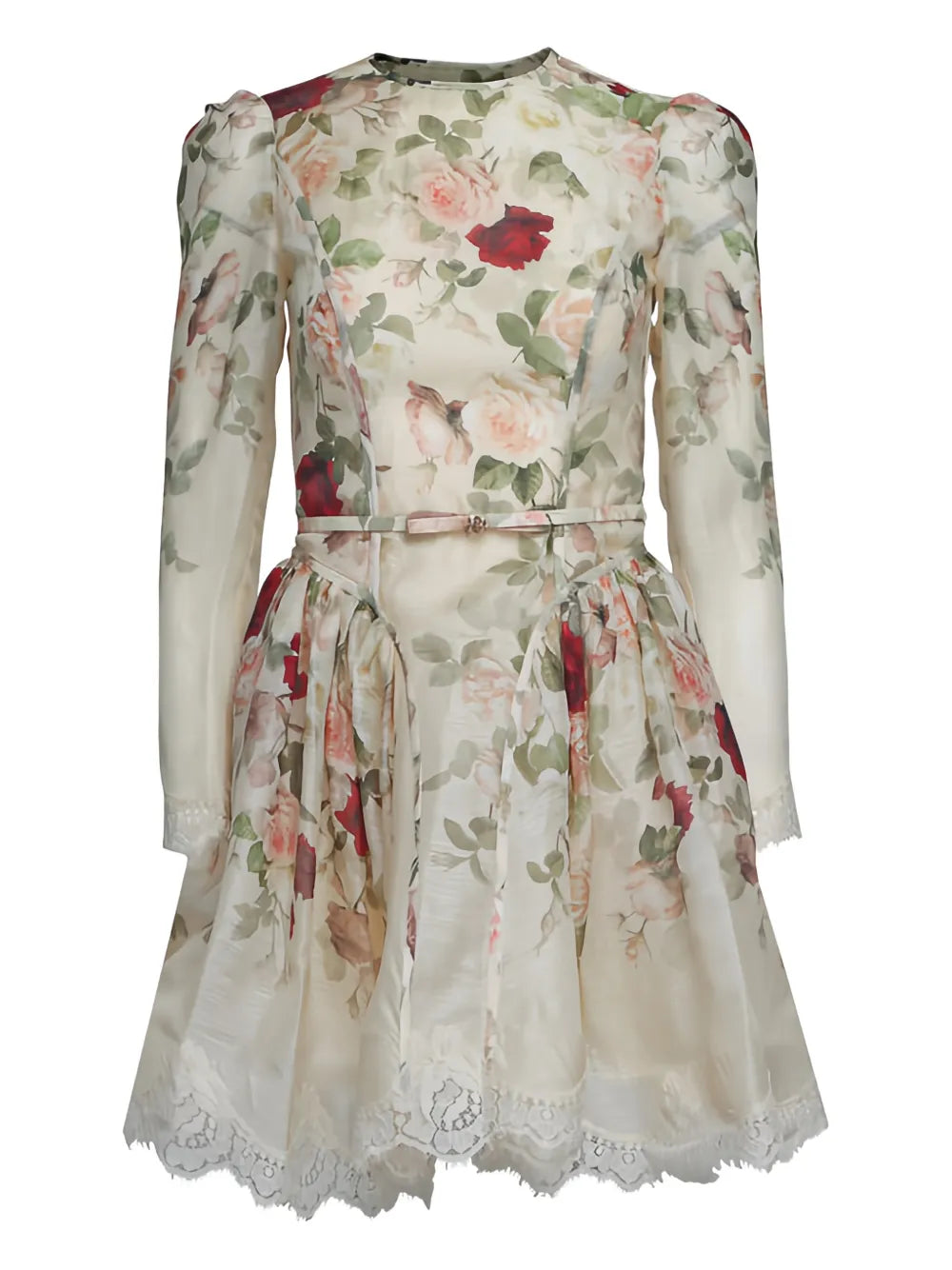 Zimmermann Story Floral Lace Trimmed Mini Dress