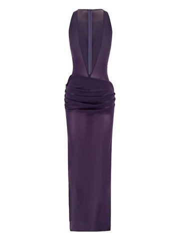 Alex Perry V Neck Draped Maxi Dress