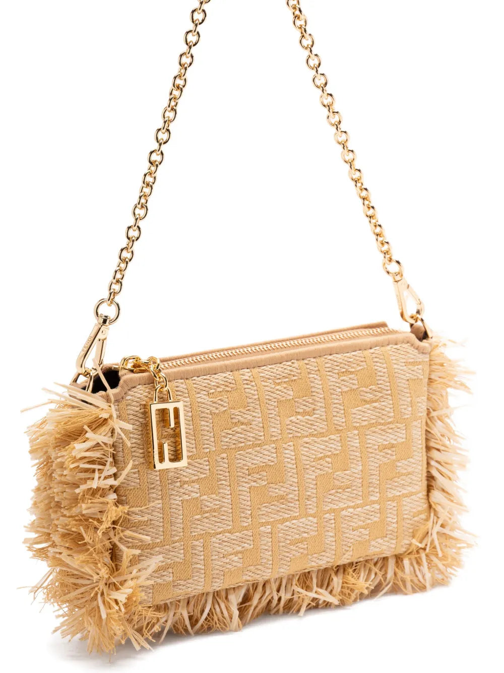 Fendi Baguette Fringe Detail Clutch Bag
