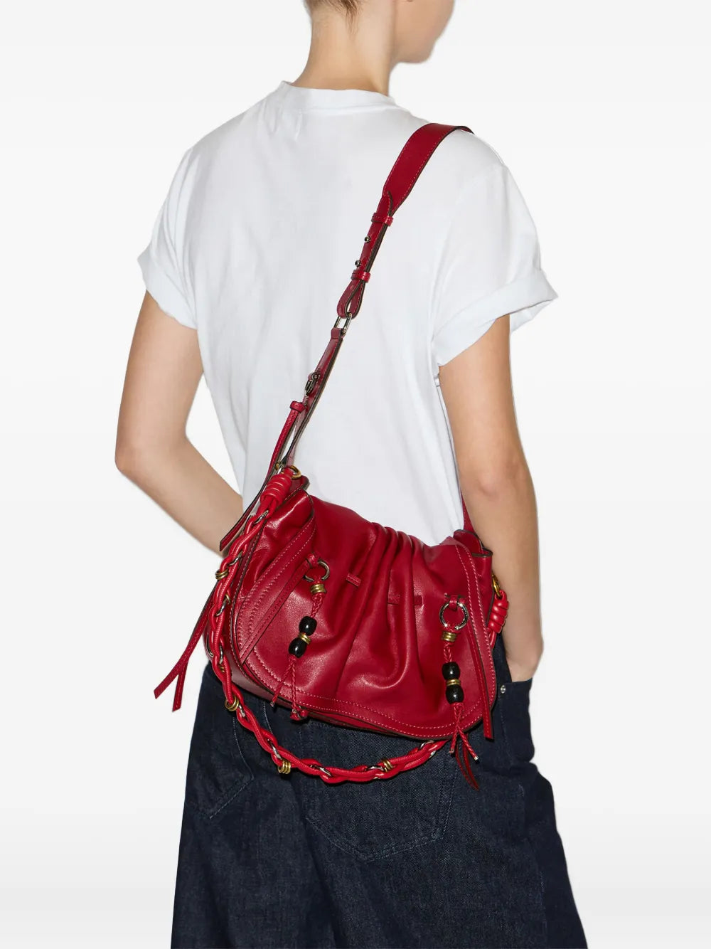 Isabel Marant Bolton Pleated Drawstring Shoulder Bag